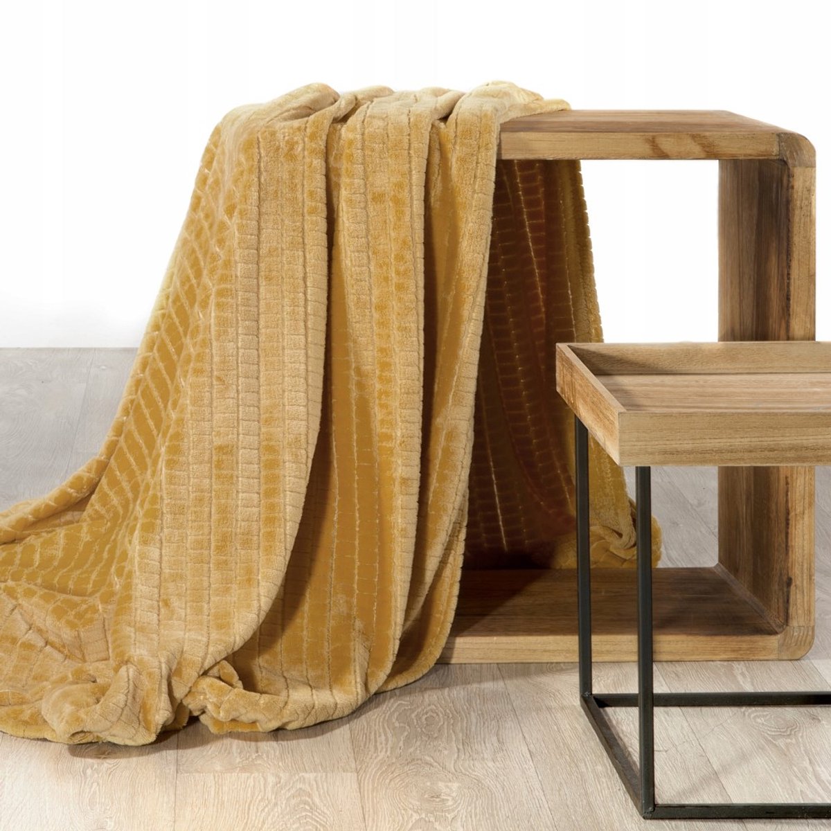 Design 91 Cindy 2 Serie - Microvezel Deken - 220x200cm - Mosterd