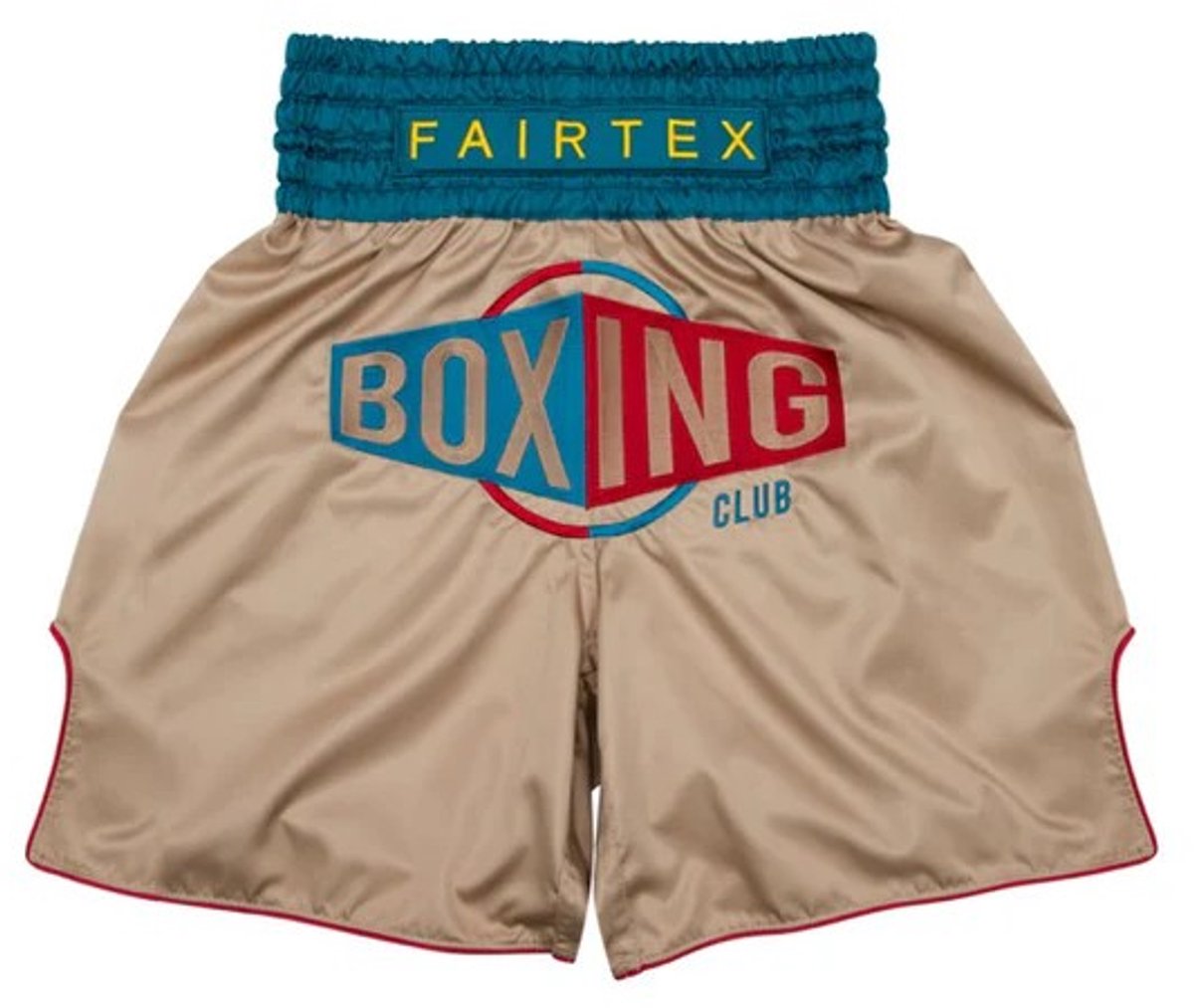 Fairtex BT2010 Serie - Vintage Boksshorts - Beige - Brede Tailleband - Retro Stijl
