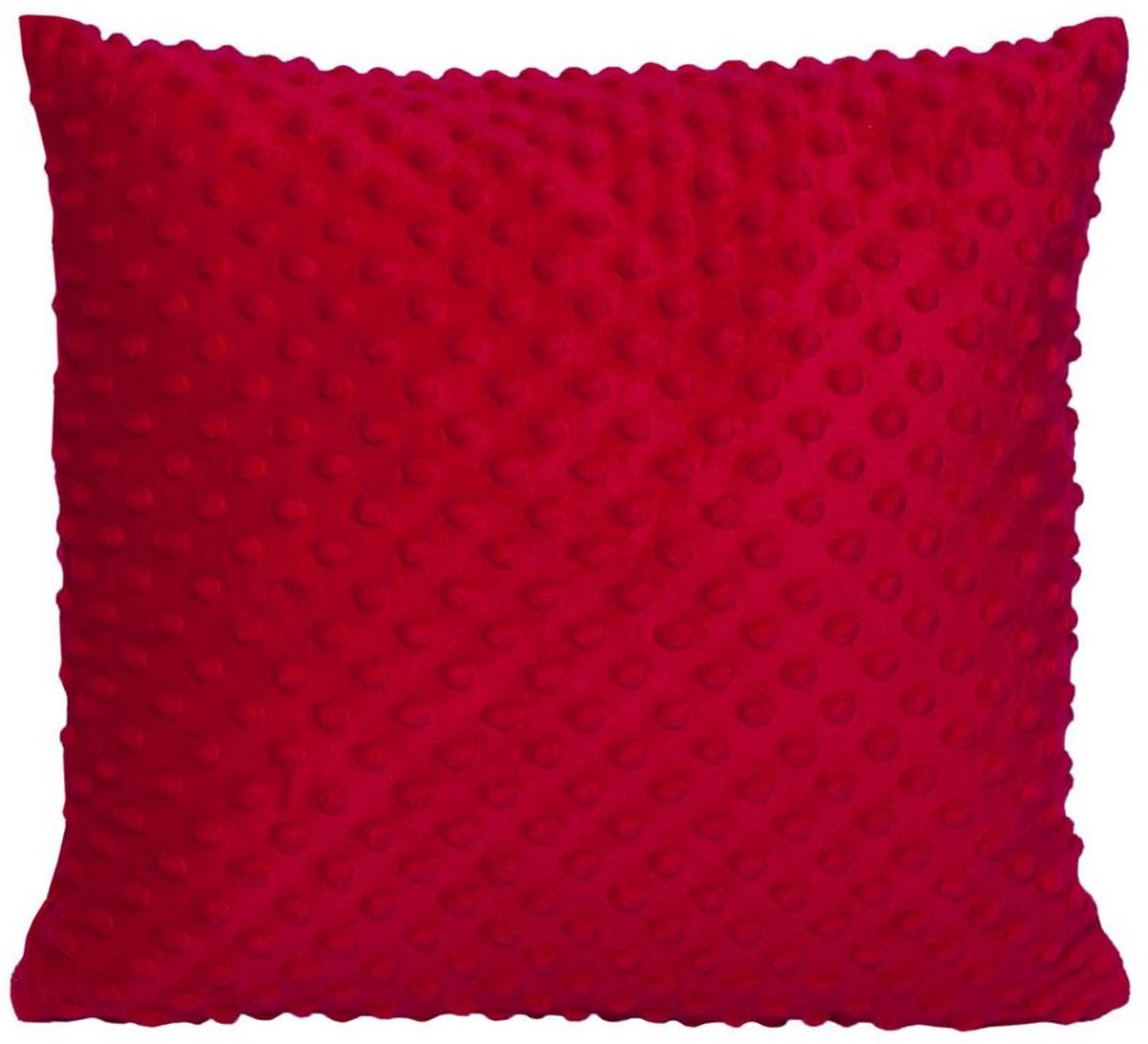 Extrapościel Minky - Decoratieve Kussensloop - 40x40 cm - Rood - Zacht Materiaal - Thermische Isolatie
