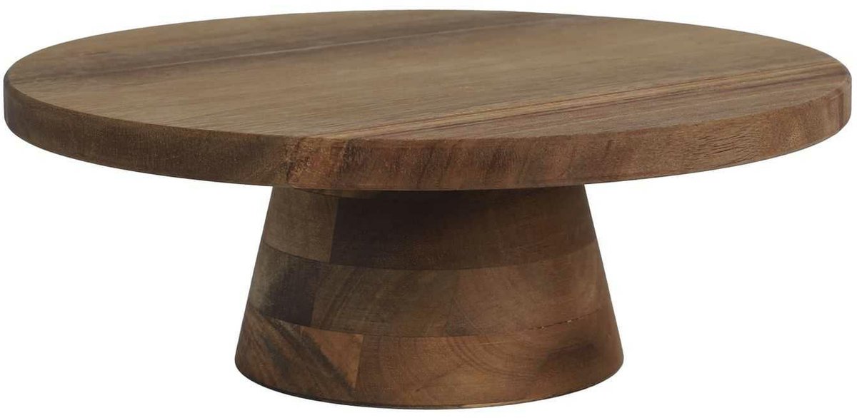 HowHomely NATURAL SLICE Serie - Houten Taartschaal - Acaciahout - Rustiek - Minimalistisch