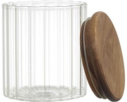 HowHomely Arno Serie - Glazen Pot - 500 ml - Akaciahouten Deksel