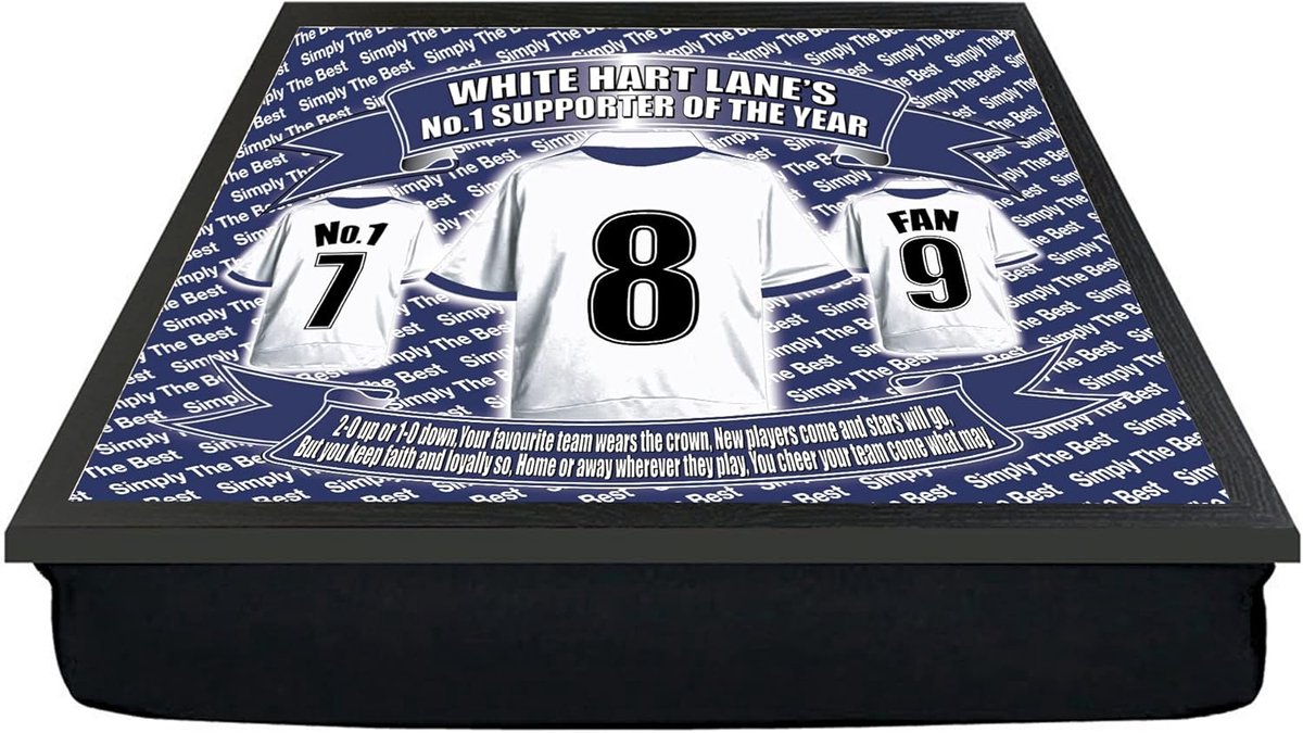 Voetbalshirt Dienblad - Kussen Tray - Dineren op Schoot - Gewatteerde Onderkant - 44 x 33 cm