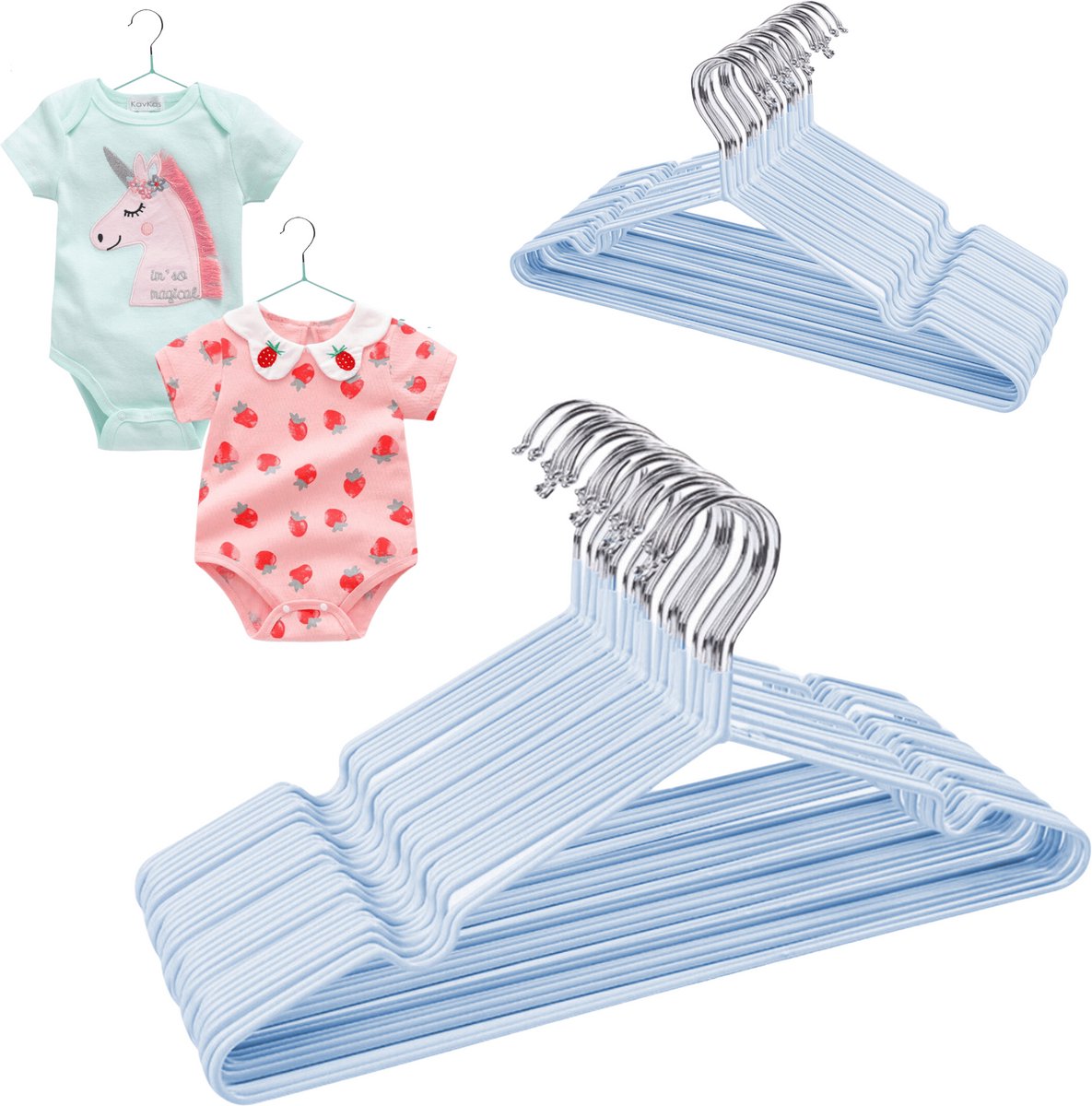 Merkloos - Kinderkledinghangers - 20 stuks - Veilig materiaal - Stevige constructie
