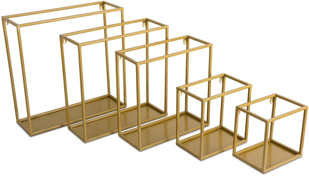HowHomely - Wandplank Metalen - Goud - 24 cm - Loftstijl