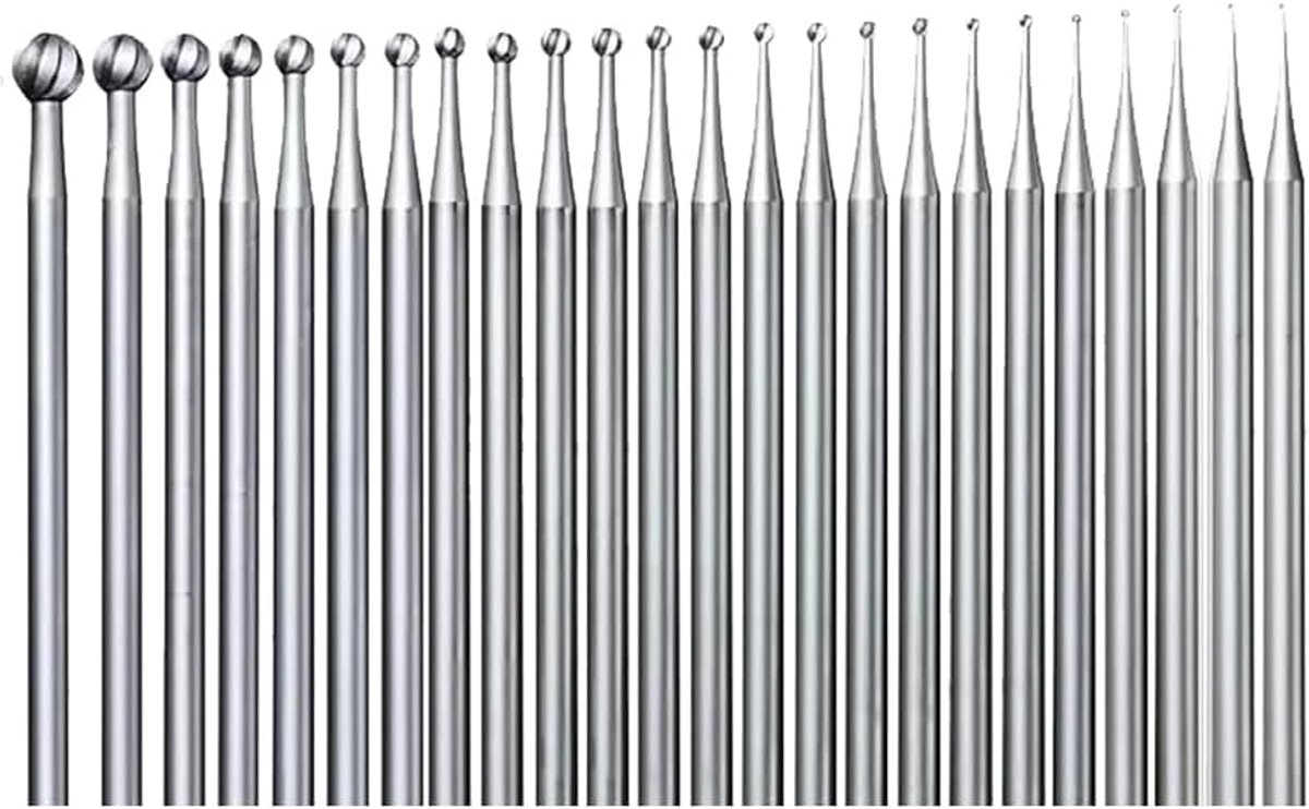Ronde Frees Bits - Metaal Frezen - Sieraden Maken - 24 Delige Set - 3/32 Inch - Zilver