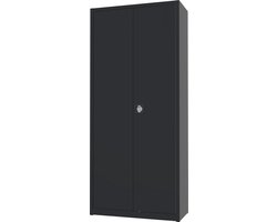 Archiefkast met slot - Metalen opbergkast - 180x80x38 cm - Zwart