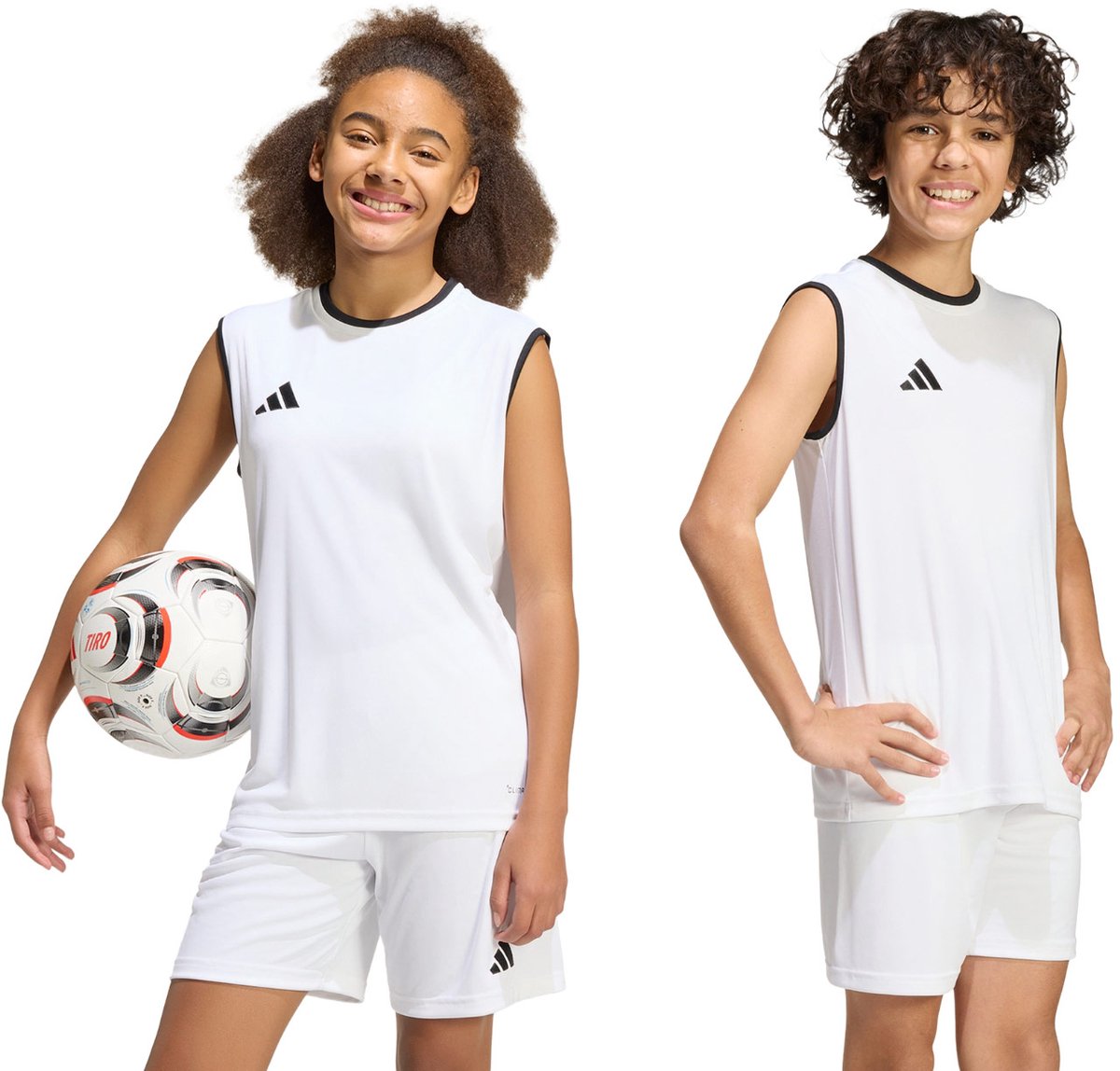 adidas T-shirt Kinderen Entrada 26 Sleeveless Jersey Wit - Maat 164cm