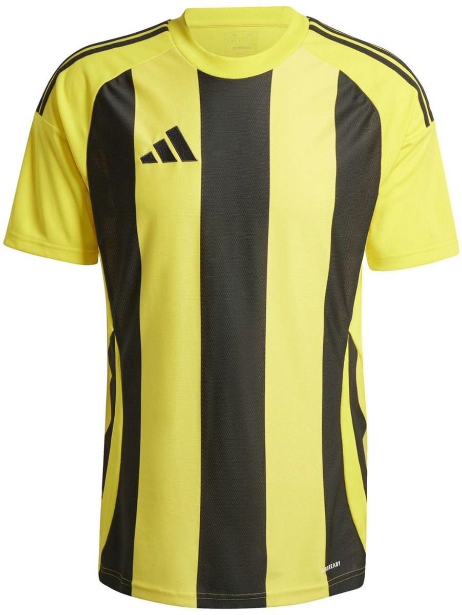 adidas T-shirt Heren Striped 24 Jersey Geel-Zwart - Maat S