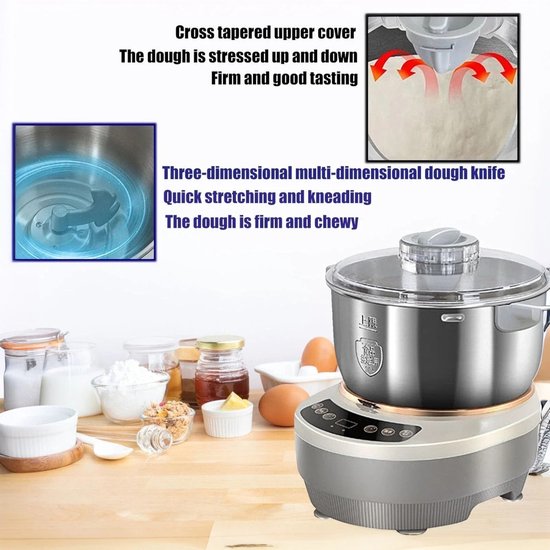 Seth Select Deegmachine 5L, Kneed machine, Deeg Mixer met Gisting Functie 25-38 ° C/77-100 ℉, Elektrische kneedmachine, Deegmaker van Merkloos — afbeelding 2