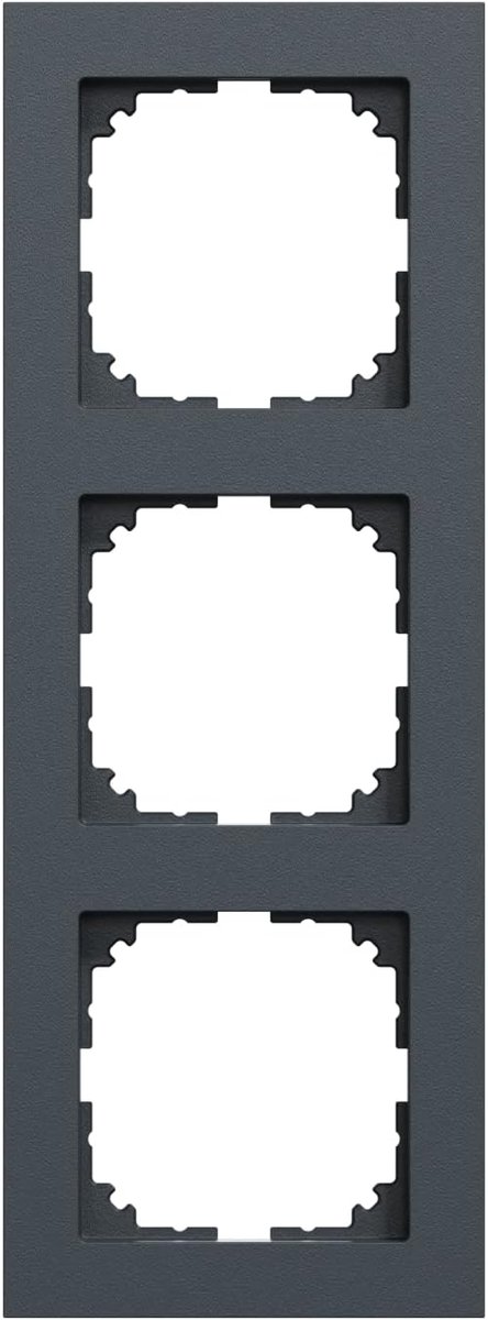 Frame Drievoudig - Afdekraam Stopcontact - Stopcontacten Schakelaars - Edelmat Afwerking - 23.4 x 9 cm - Antraciet
