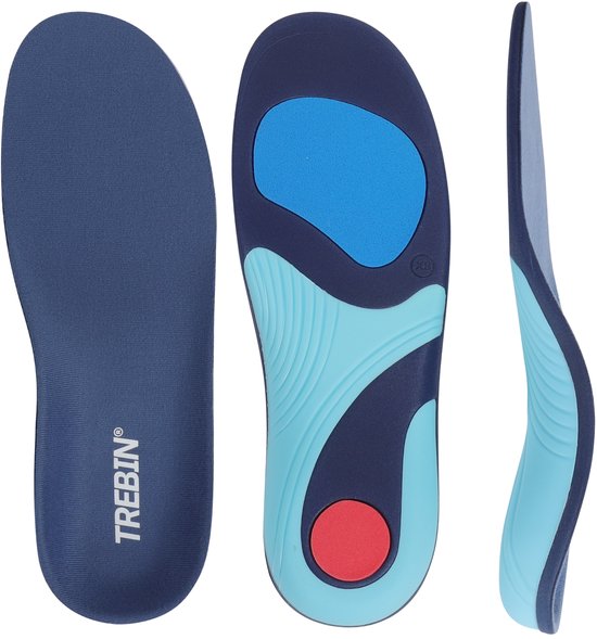 Semelles intérieures orthopédiques Trebin Premium – Semelles intérieures médicales – Supports d'arche professionnel pour épine calcanéenne, fasciite plantaire et surpronation – Unisexe – Découpables – Taille S 38-40