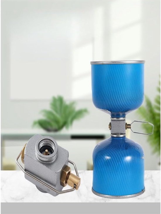 Gasbus Adapter - Ventiel Klep - Kamperen Koken - Roestvrij Staal - Compact Ontwerp - Zilver — afbeelding 2