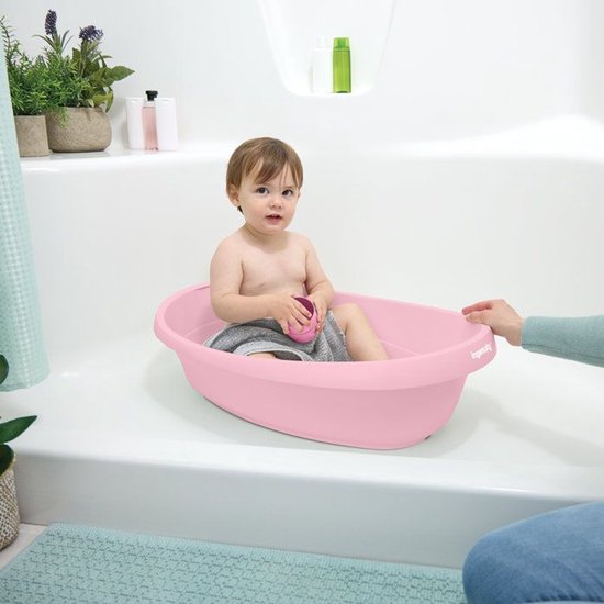 INGENUITY Extra grote roze ombouwbare babybadkuip, babybad met stoffen hangmat, zitsteun voor baby's, 2 waterornamenten, geschikt voor baby's van 0 tot 24 maanden van Merkloos — afbeelding 5