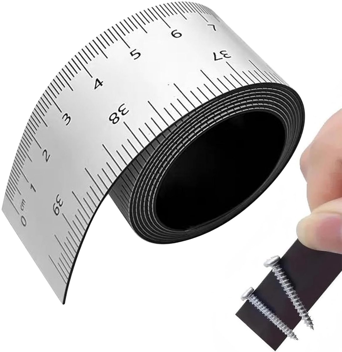 Magnetisch Meetlint - Flexibele Liniaal - Nauwkeurig Meten - Dubbele Schaal - 100 cm