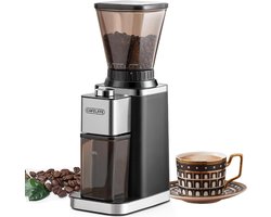 Elektrische Koffiemolen - Bonenmaler - Thuis barista - 48 Maalinstellingen - 18x11x36cm - Zwart