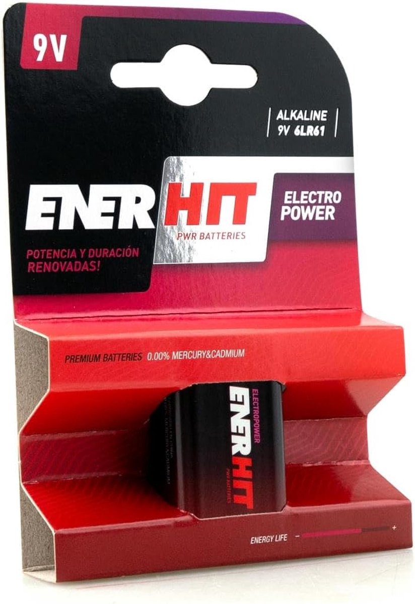 Batterij 9 Volt - Alkaline Energiebron - Apparaten Voeden - Constante Energie - 10x12x9 cm