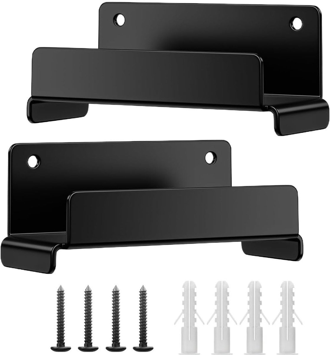 Ladderhouder - Opberghaken - Gereedschap organiseren - Zware stalen bevestiging - 15 x 8 x 7 cm - Zwart