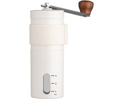 Handmatige Koffiemolen - Bonenmaler Keuken - Verse Koffie Maken - Keramische Maalschijf - 12.5 x 4.8 cm - Wit