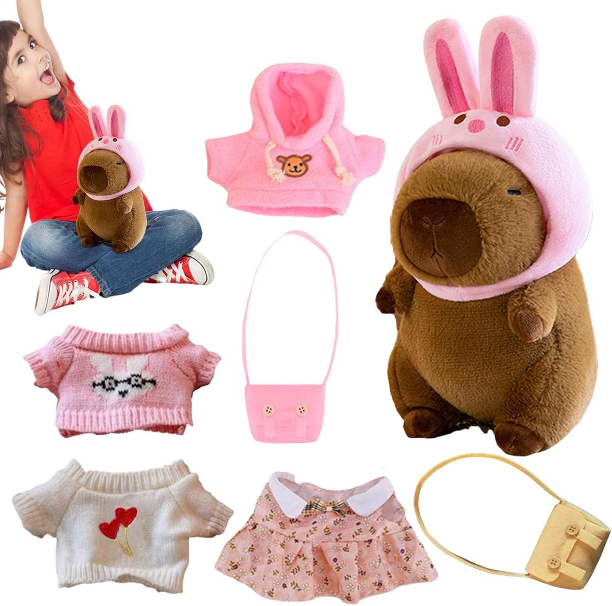 Pluche Speelgoed - Knuffelpop - Kinderspeelgoed - Met Kleding - 23cm