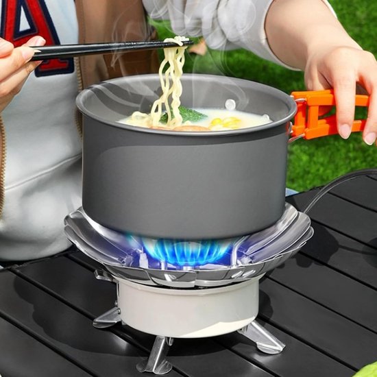 Camping Kooktoestel - Gasbrander Outdoor - Kamperen en Picknicken - Opvouwbaar RVS - 13 cm Hoog - Zilver van Camping — afbeelding 4