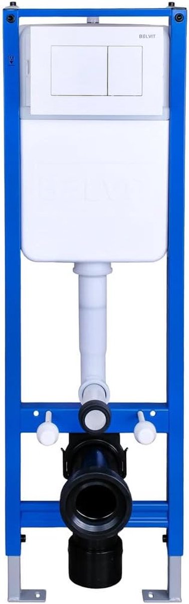 Wandtoilet Montageelement - Inbouwframe WC - Badkamer Installatie - Hoekmontage Geschikt - 22x52x112cm - Wit