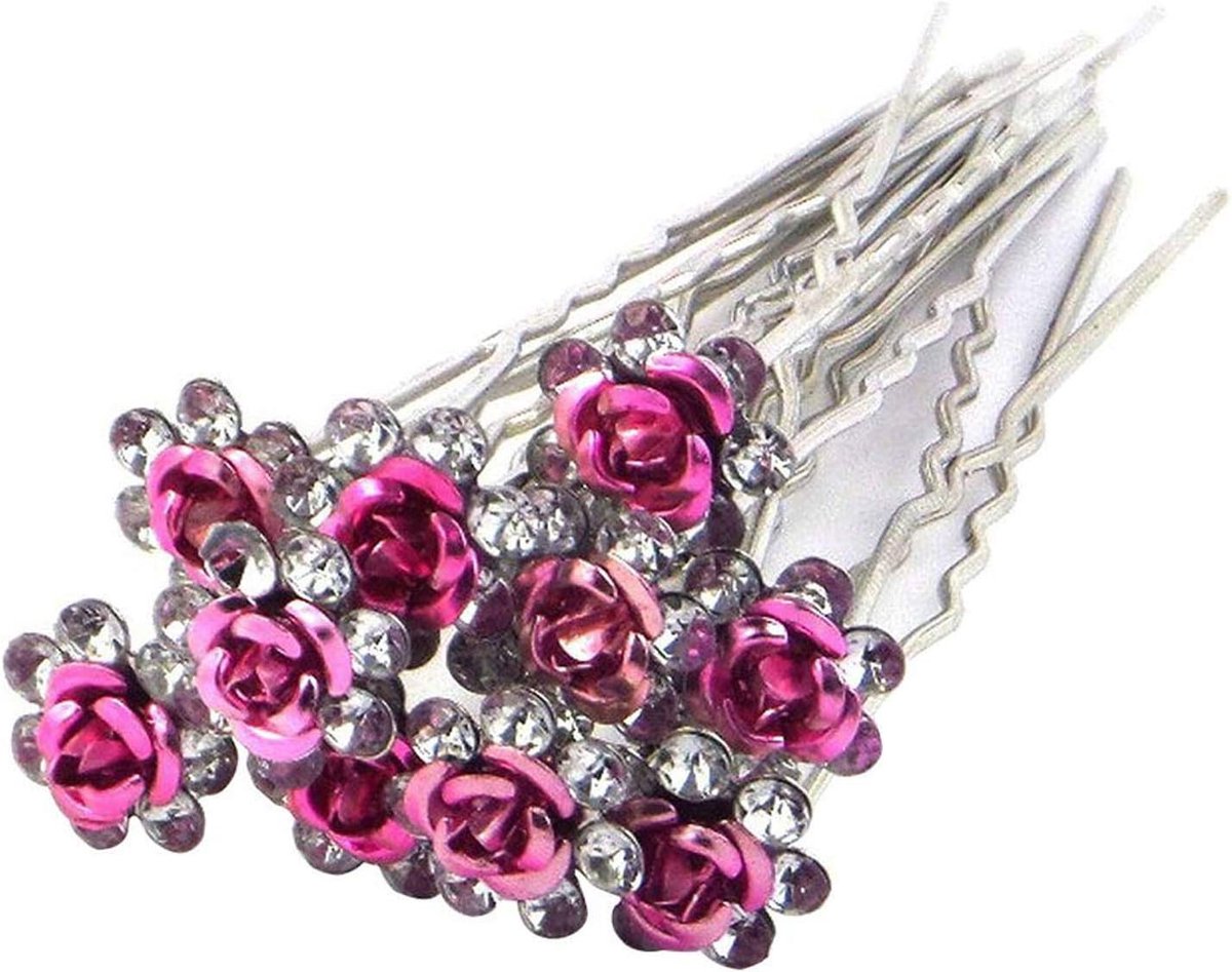 Haarspelden Set - Bloem Clips - Bruiloft Styling - U-Vorm Ontwerp - 6.5 cm - Paars