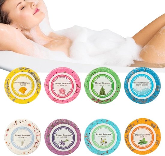 Douche Stomers - Bad Bommen Voet Tabletten - Ontspanning en Verzorging - 8 Verschillende Geuren - 30g Per Stuk