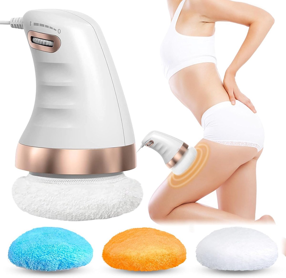 Verte Cellulite Massage Apparaat - Elektrische Cellulite Massager - 3 Verwisselbare Pads