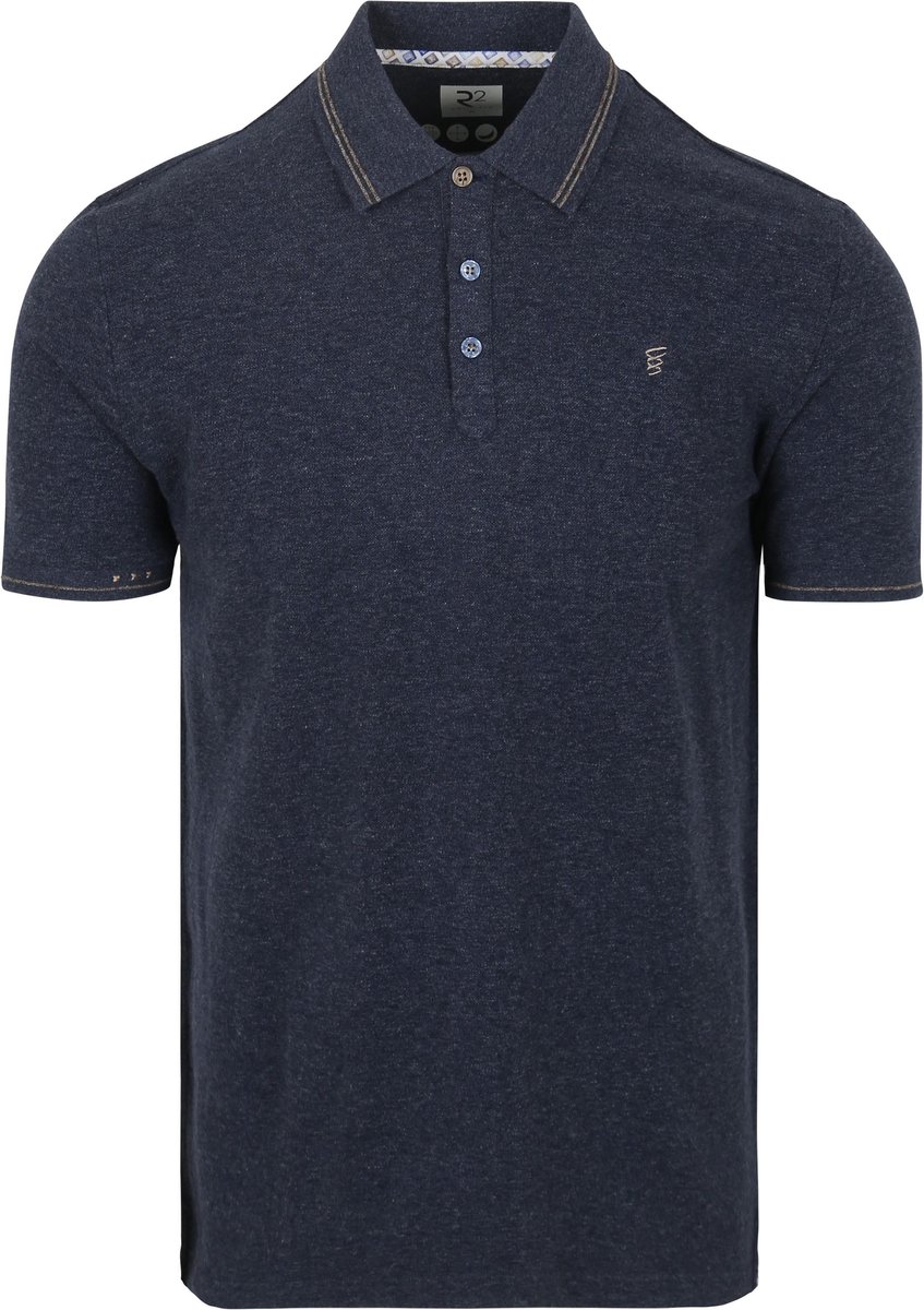R2 Amsterdam Polo Soft Solid Blue - Maat S - Heren