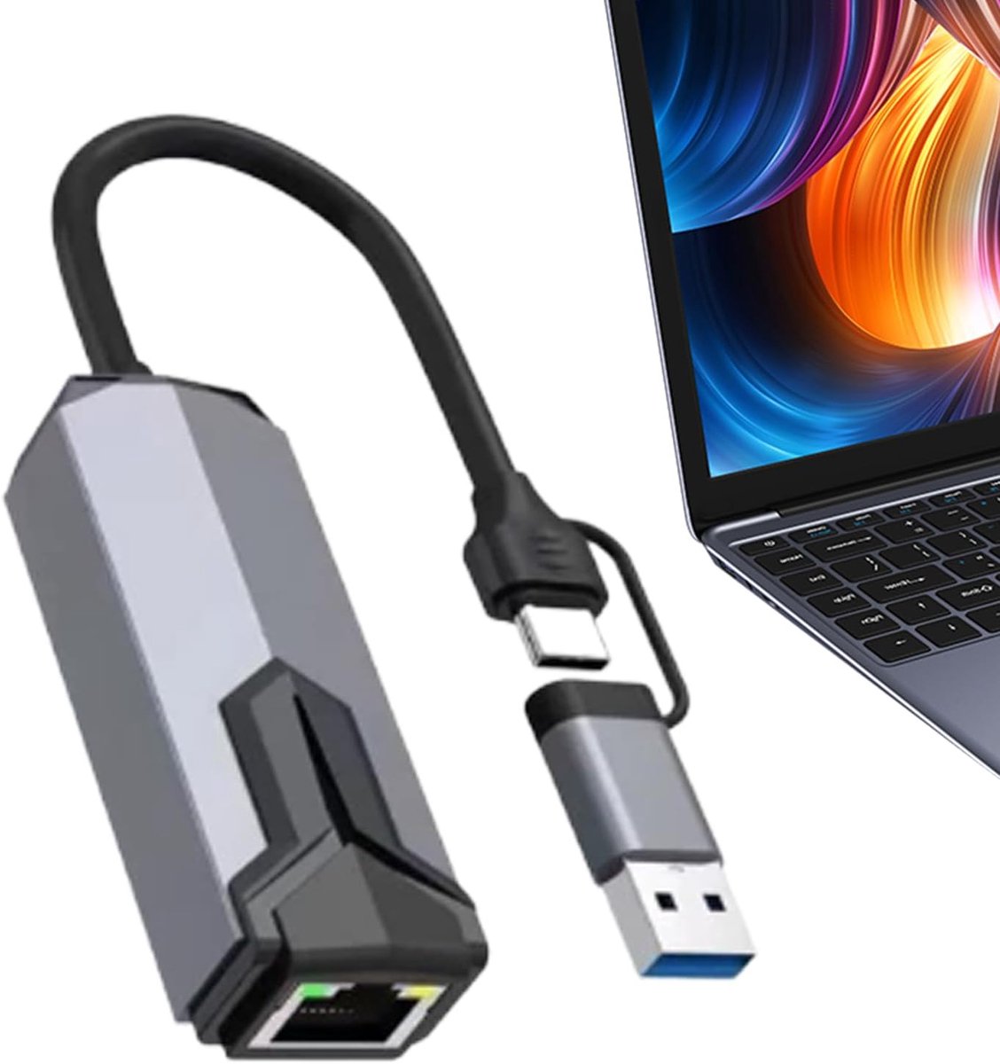 Netwerkkaart - 5G Adapter - Snelle Internetverbinding - Dubbele Poorten - 5 Gbps Snelheid - Grijs