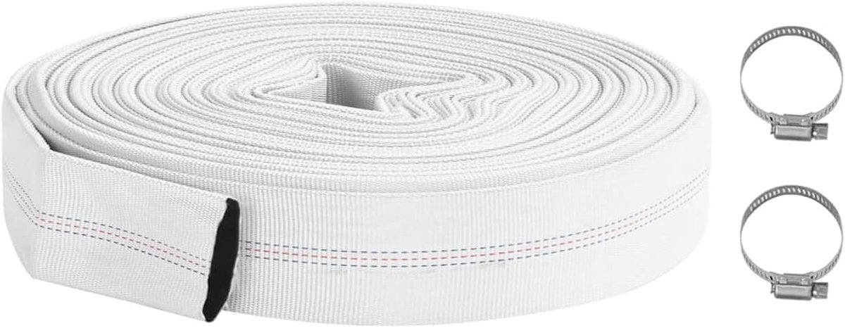 Brandslang PVC - Waterslang Pompslang - Water Transport Hoge Druk - Versterkt Met Polyester - 30 Meter Lengte - Wit