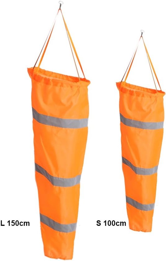 Windzak Indicator - Windzak Meter - Wind Richting Meten - Reflecterende Strips - 100cm Lengte - Oranje van Merkloos — afbeelding 4