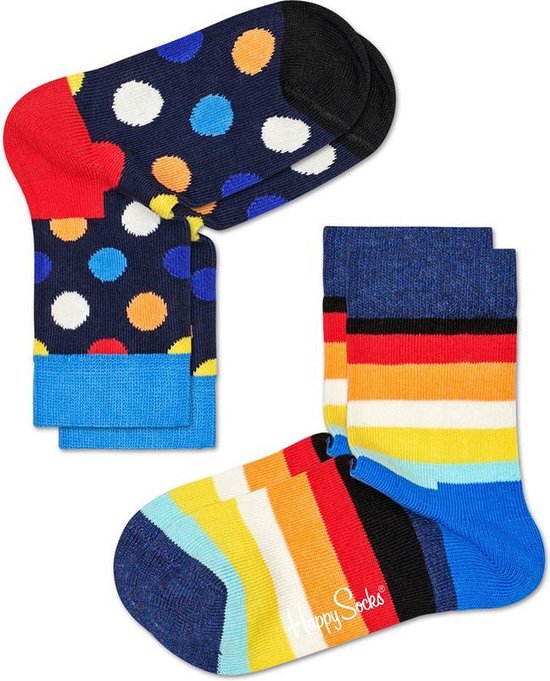 Humoristisch Ongelijkheid Verwisselbaar Happy Socks Kids Big Dot & Stripes - Maat 28-31 | bol.com