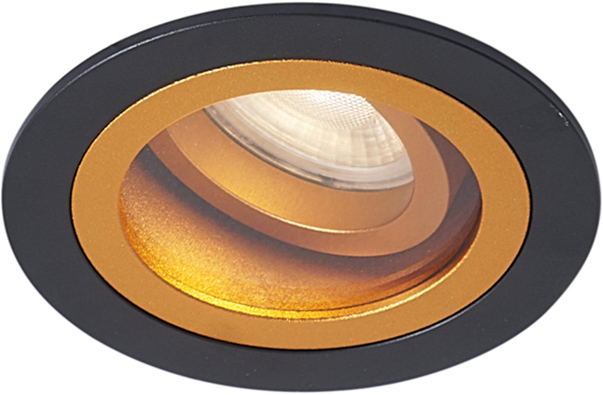 QAZQA Professional chuck - Moderne Inbouwspot voor badkamer - 1 lichts - L 10.5 cm - Zwart Goud -