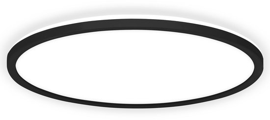 B.K.Licht - Lampe LED Salle de bain Plafonnier - panneau plafonnier - éclairage salle de bain avec lumière blanc neutre - IP44 - Ø42 - noir