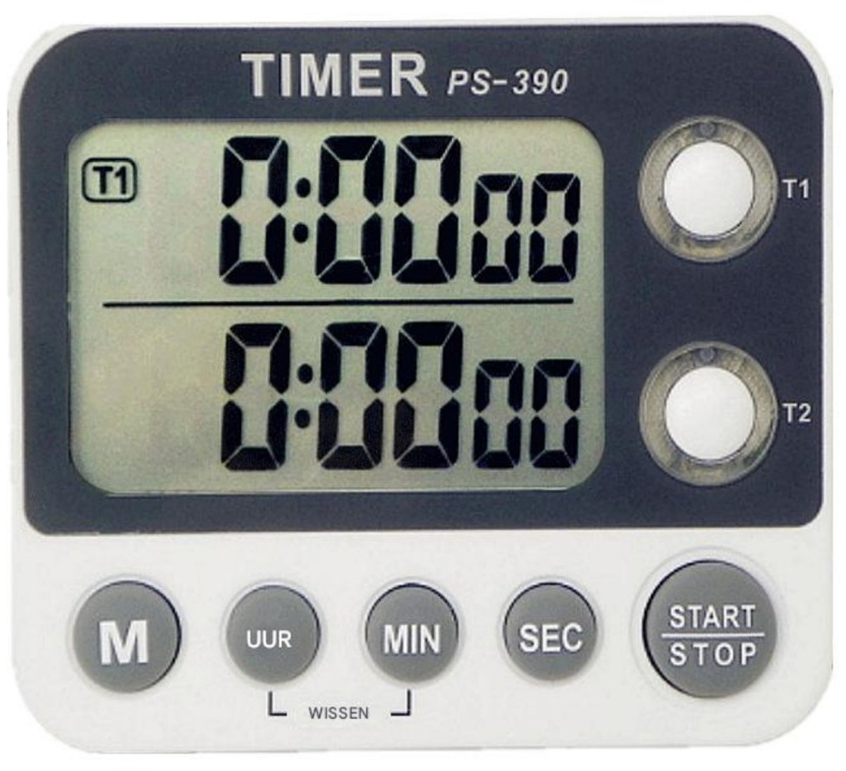GELLDG Keukentimer - Digitale dubbele timer - Magnetisch ontwerp - Groot lcd-scherm - Instelbare alarm- en stopwatchfuncties - Aftel- en eindtijdfuncties - Geschikt voor vergaderingen, lessen en fitnesssessies