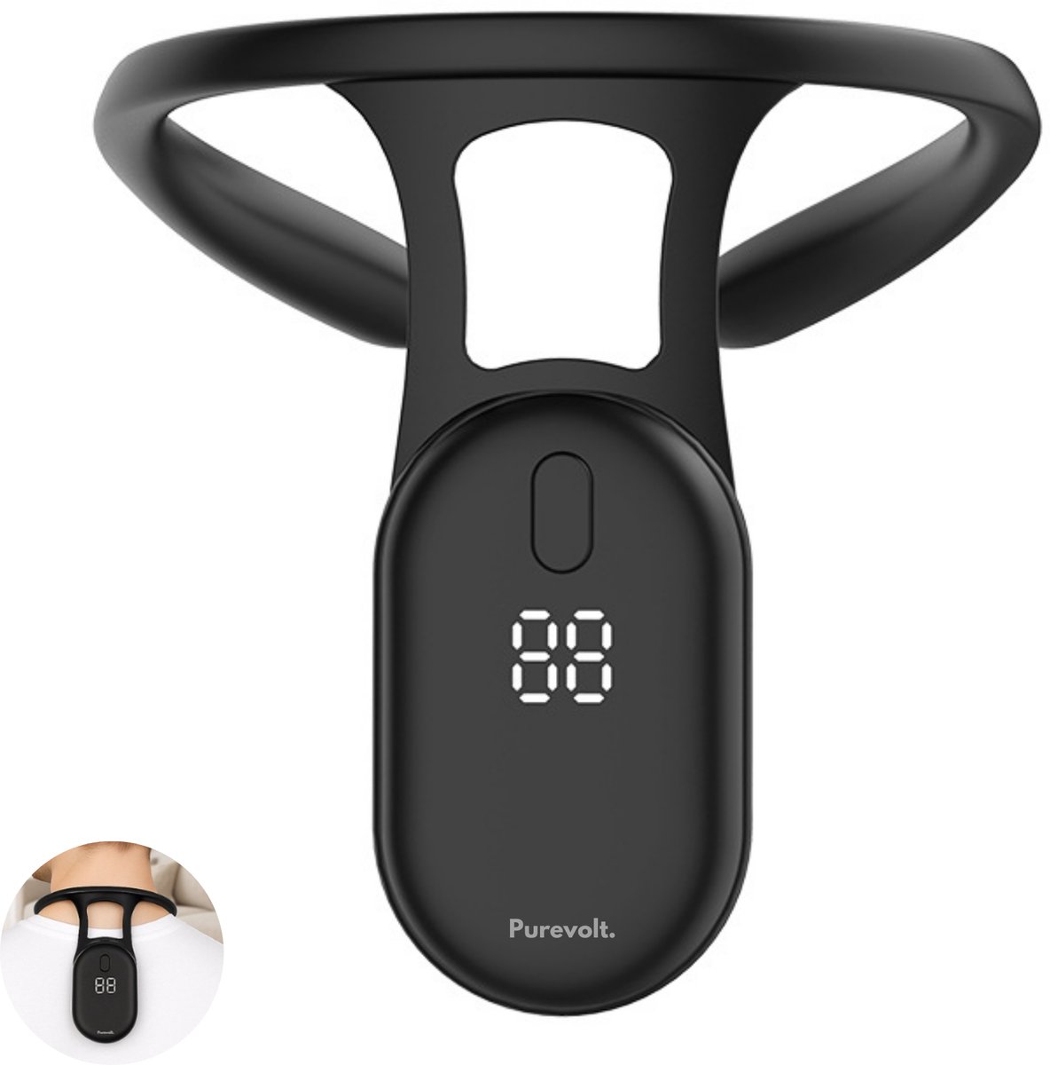 PureVolt Smart Houdingsdetector - Digitale Rug- & Schouderbrace met Trilsensor - Slimme Houding Corrector tegen Rugklachten - Ergonomische Rug Corrector voor Mannen, Vrouwen & Kinderen