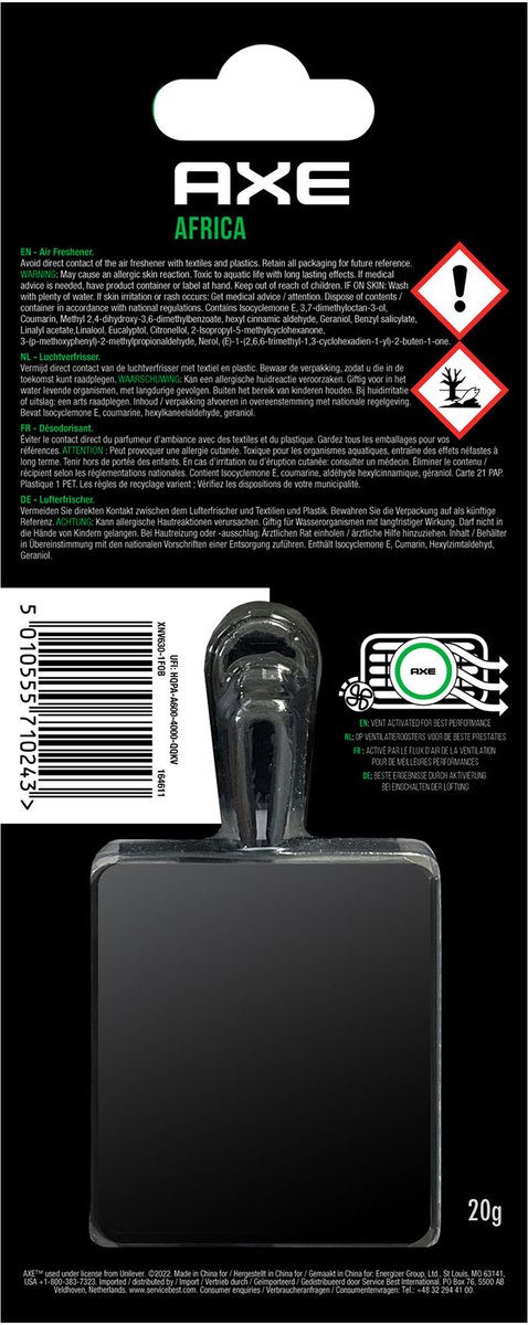 AXE Luchtverfrisser Mini Vent Africa