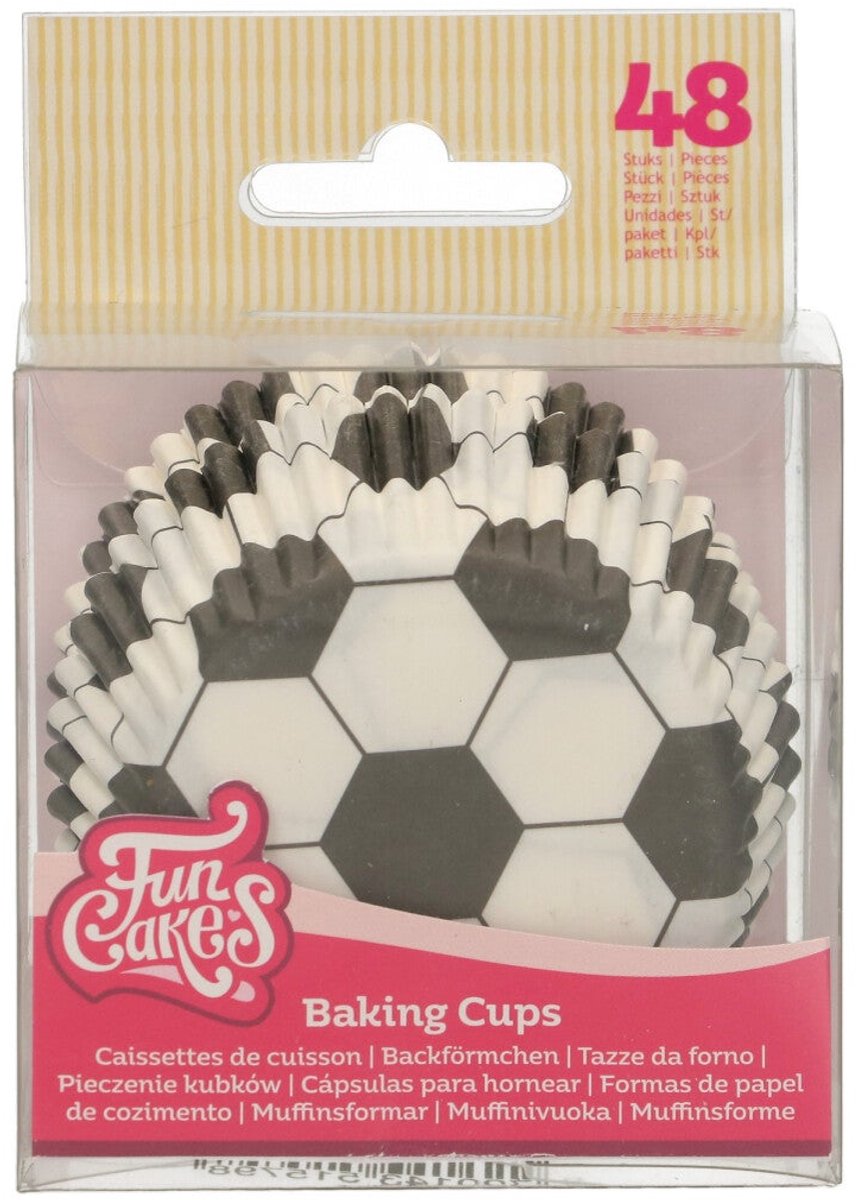 FunCakes - Cupcakevormpjes - Voetbal - pk/48