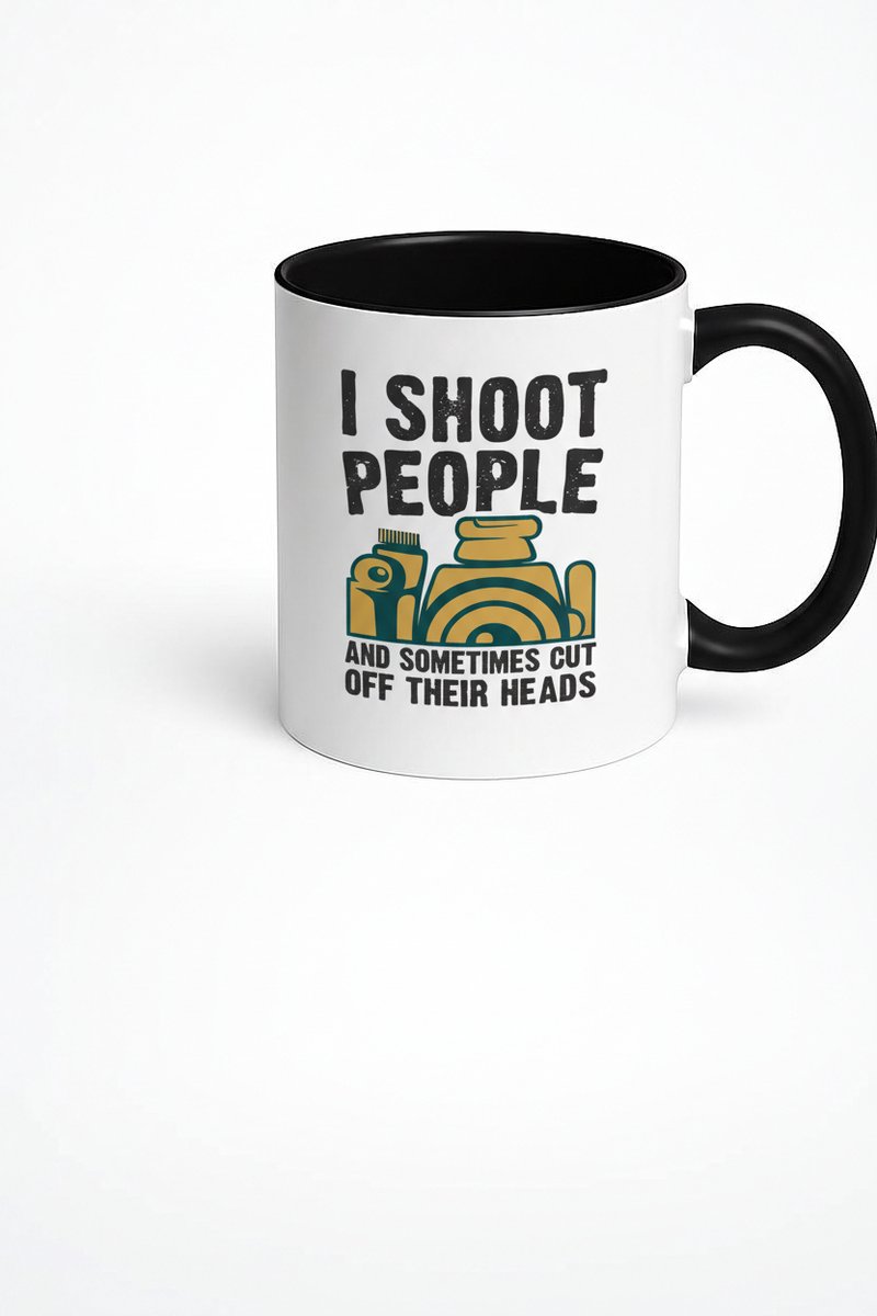 Grappige Fotografie Mok - I Shoot People And Sometimes Cut Off Their Heads