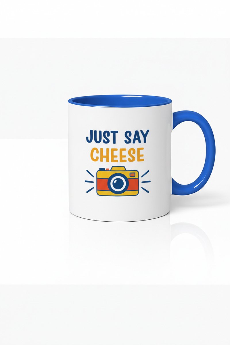 Just Say Cheese - Fotografie Mok - Koffiemok met Camera Ontwerp