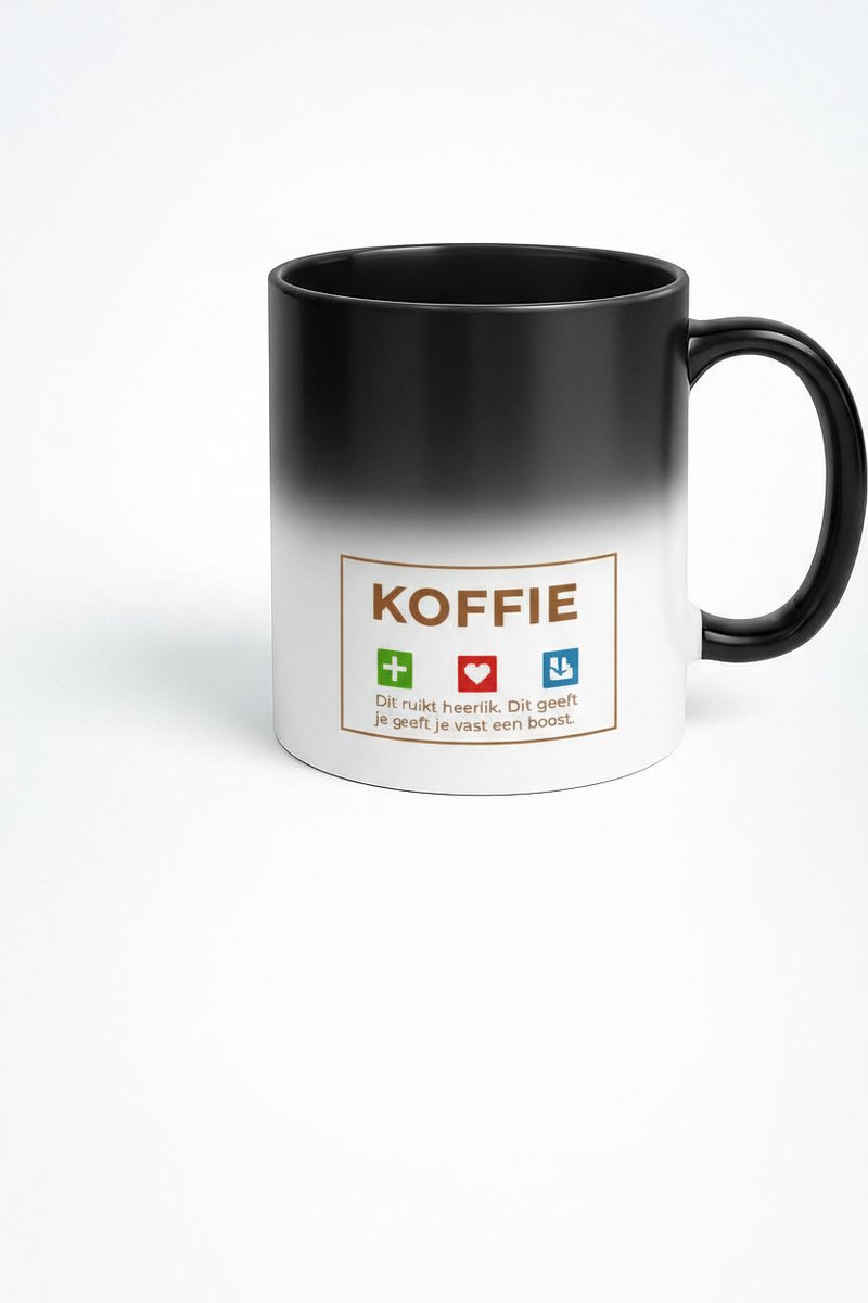 Koffie Boost Magic Mug - Gepersonaliseerde Koffiemok met Veranderend Design
