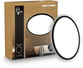 B.K.Licht - Lampe de salle de bain LED Plafonnier - panneau plafonnier - éclairage salle de bain avec lumière blanc neutre - IP44 - Ø24 - noir
