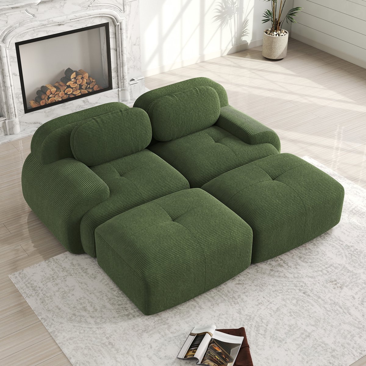 STILVORA Hoekbank 2 Zits - Modulair Met Chaise Longue - Ergonomische Armleuningen En Antis