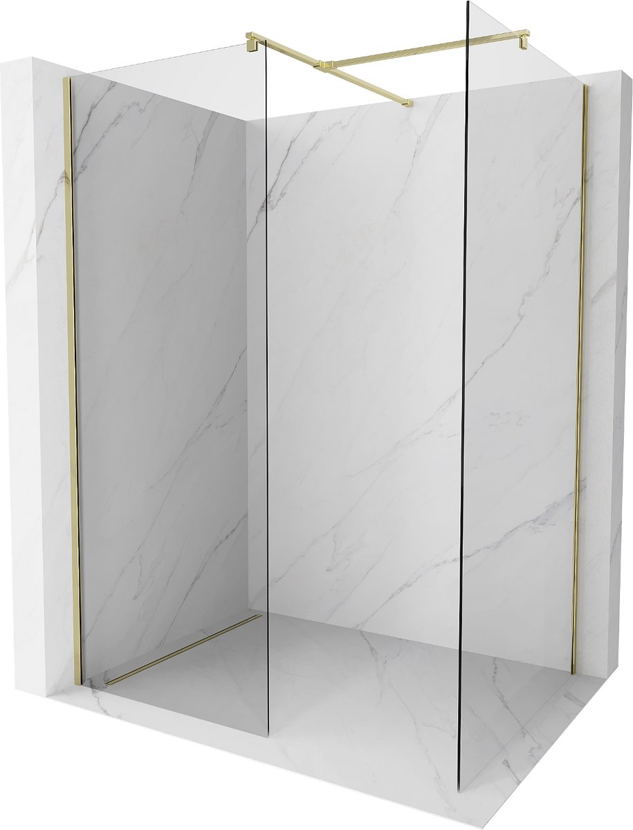 Mexen Kioto douchewand Walk-in 105 x 100 , transparant, goud - 800-105-202-50-00-100