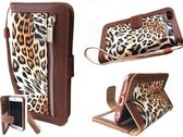 Samsung J5 2015 Luipaard / Panterprint Wallet / Book Case / Boekhoesje/ Telefoonhoesje met rits en hoesjeswebstylus