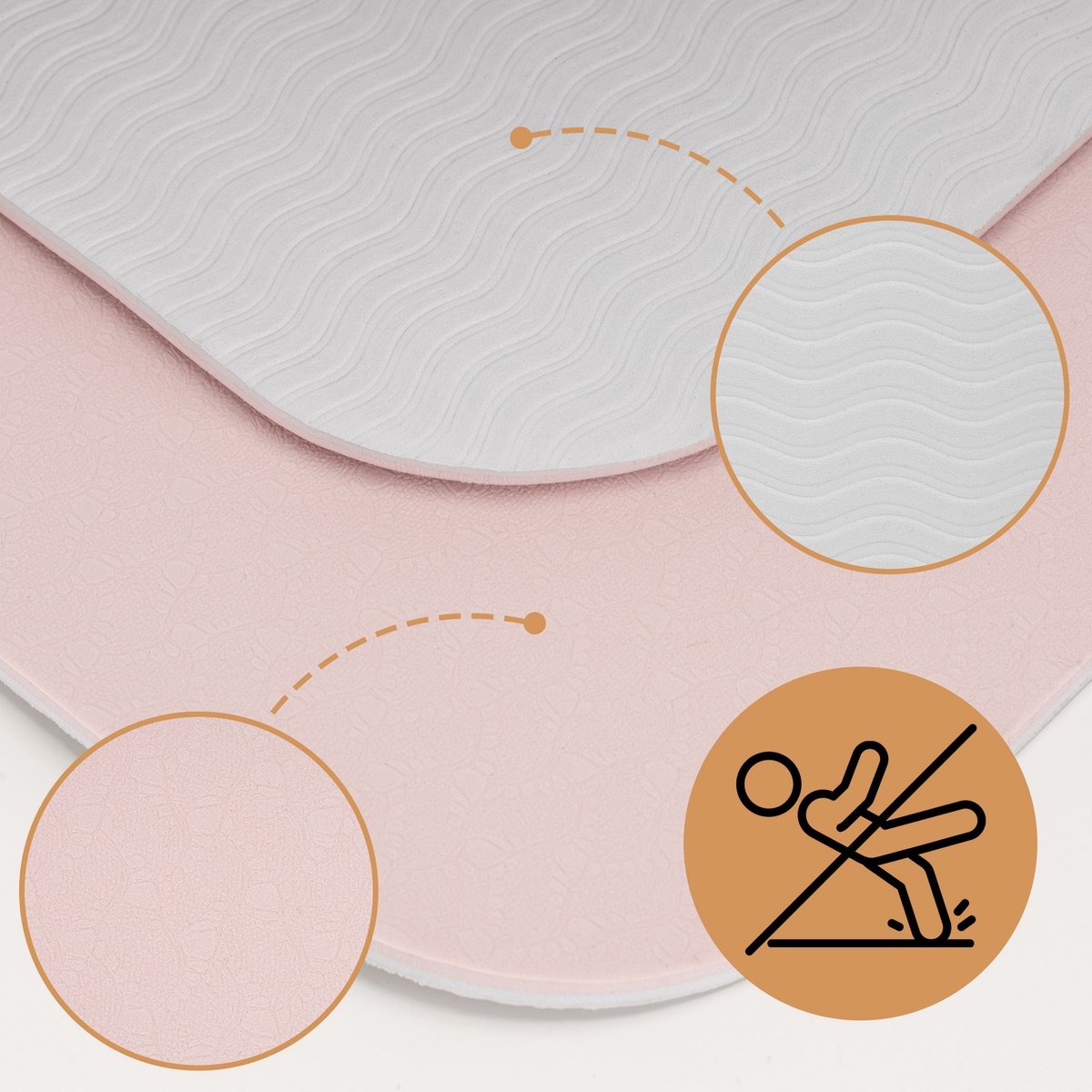 Actiget® Yogamat - Extra Dik - Inclusief Draagriem - 183 x 61 x 0.6 CM - Roze - TPE thumbnail 5