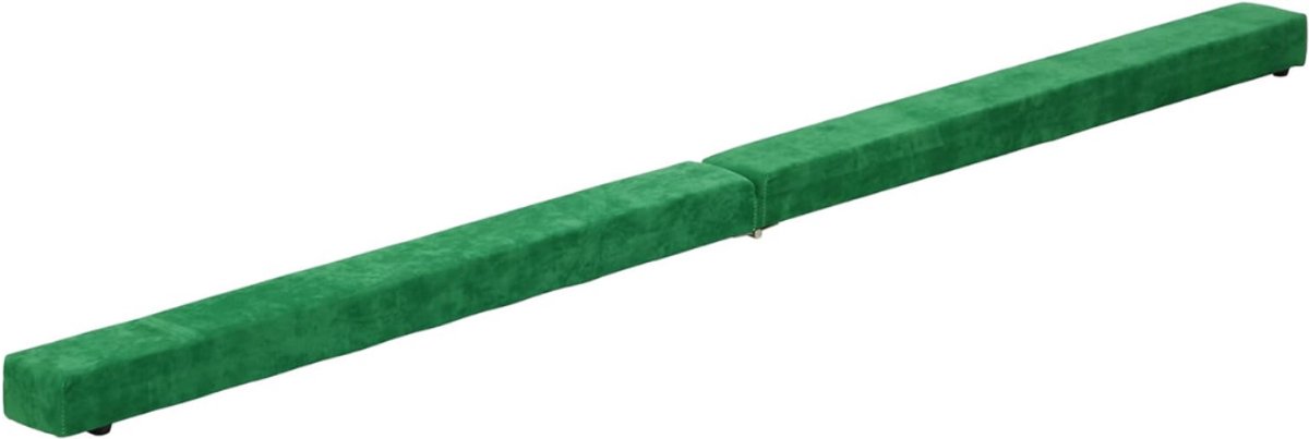 Aurixi® Turnbalk voor Thuis - Evenwichtsbalk Met Schuimstoflaag - Balanstrainer - Groen - 210cm x 10cm x 7cm