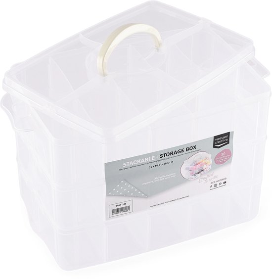 Boîte de stockage à 3 couches avec 24 conteneurs variables