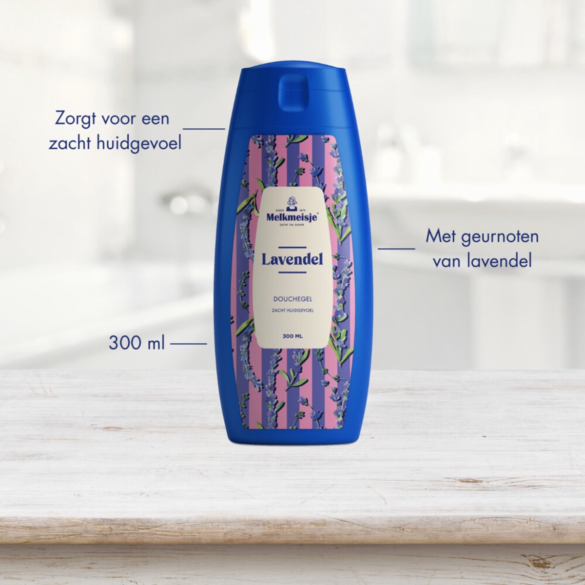 Melkmeisje Douchegel Lavendel - 3 x 300 ml - Voordeelverpakking